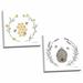 August Grove® 'Happy to Bee Home II & Happy to Bee Home III' 2 Piece Graphic Art Print Set Canvas in Gray/Green/Indigo | Wayfair