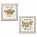 Millwood Pines 'Peace & Lodge I & Peace & Lodge IV' 2 Piece Graphic Art Print Set Canvas in Blue/Brown/Green | 12 H x 12 W x 0.75 D in | Wayfair