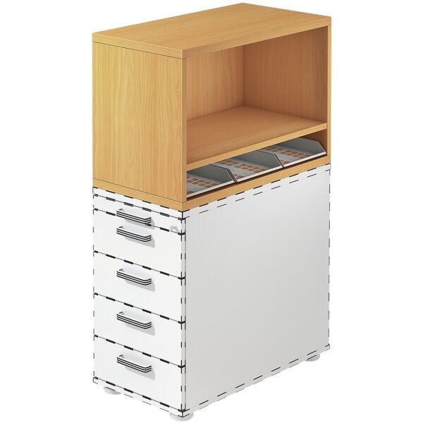 OTTO Office Premium Aufsatz-Regal für Standcontainer »Otto Office Line II« braun, 42.8x53x80 cm