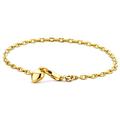 Orovi Jewellery Women Yellow Gold Bracelet with Heart, cable Chain 19 cm 14 K / 585 Gold