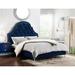 Rosdorf Park Trevon Tufted Low Profile Platform Bed Upholstered/Velvet in Blue | 65.7 H x 70 W x 87.2 D in | Wayfair