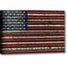 Winston Porter 'American Flag on Metal' Graphic Art Print on Wrapped Canvas Metal in Blue/Red | 21 H x 32 W x 1.5 D in | Wayfair