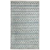 White 96 x 0.24 in Area Rug - World Menagerie Edwa Oriental Hand-Knotted Wool Teal/Ivory Area Rug Wool | 96 W x 0.24 D in | Wayfair