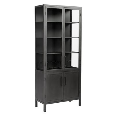 Trucco Glass Door Cabinet - Soft Black - Ballard Designs