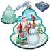 The Holiday Aisle® Santa w/ Snowman Tree Glass Ornament Holiday Splendor Collection Glass in Blue | 4 H x 3.5 W x 2 D in | Wayfair