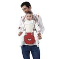 SONARIN Premium Multifunction Breathable Hipseat Baby Carrier,Two Shoulders hipseat,Ergonomic,Free Size,Adapted to Your Child's Growing(Dark Red)
