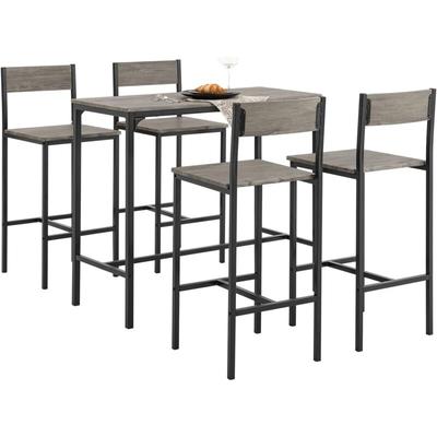 OGT14-N Bartisch Set 5-teilig Sitzgruppe Esstisch Bistrotisch mit 4 Hockern Stehtisch - Sobuy