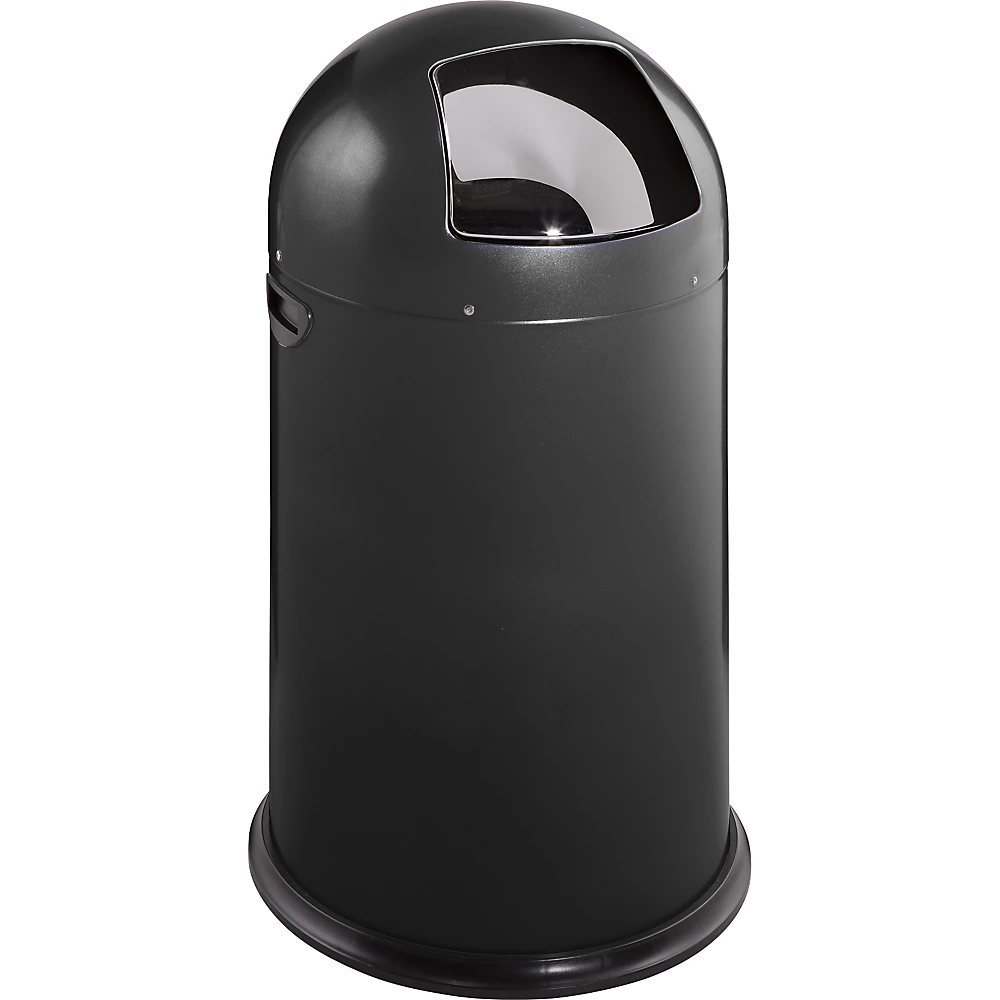 Poubelle à poussoir, acier VAR