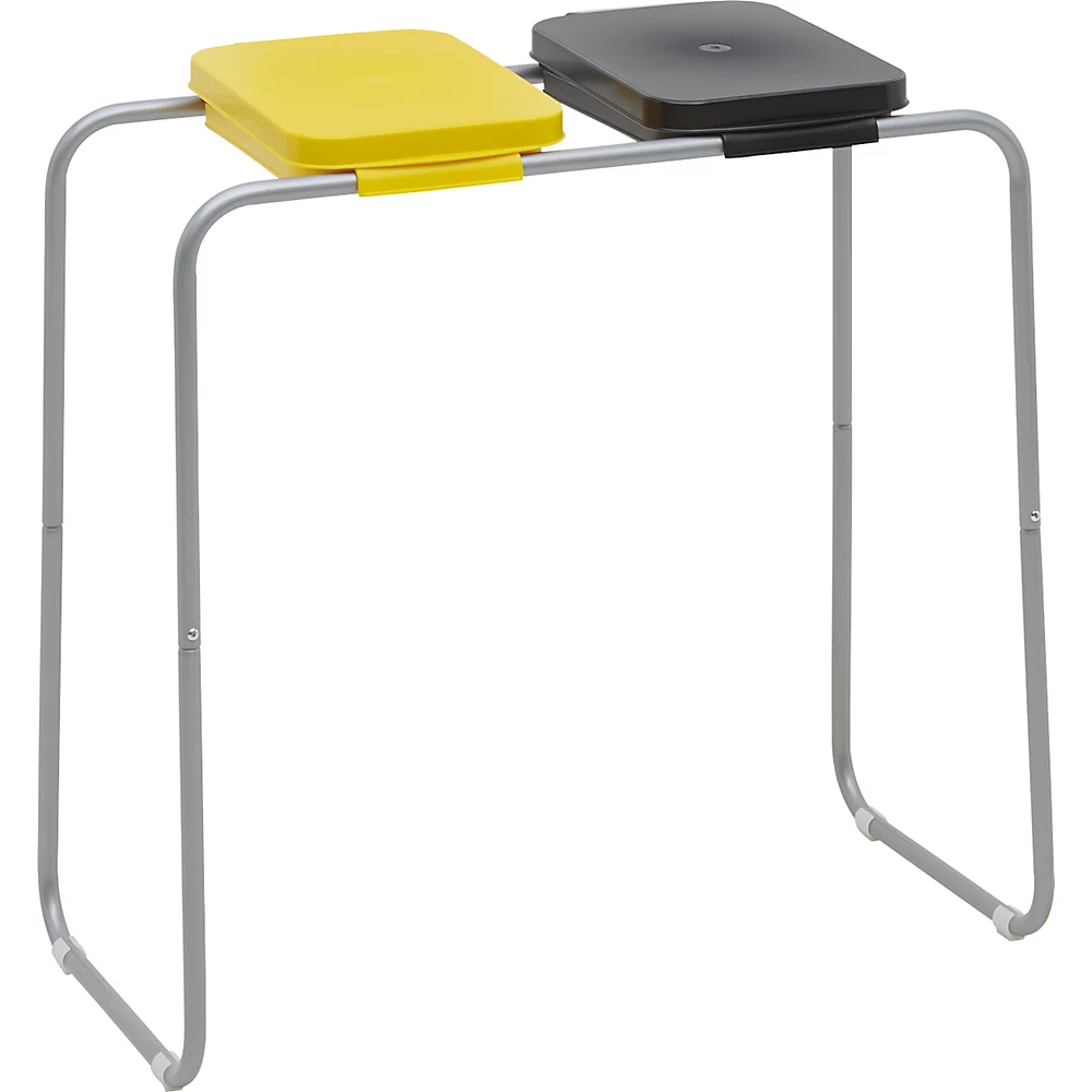 Support en acier pour sacs-poubelle avec couvercle en plastique eurokraft basic