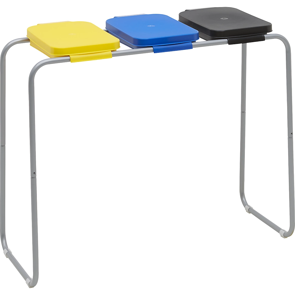 Support en acier pour sacs-poubelle avec couvercle en plastique eurokraft basic