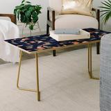 East Urban Home Mareike Boehmer Sketched Confetti Coffee Table Wood/Metal in Blue/Brown/Orange | 19 H x 38 W x 19 D in | Wayfair