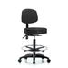 Symple Stuff Yessenia High Bench Height Adjustable Lab Stool Plastic/Metal in Black/Brown | 49.25 H x 25 W x 25 D in | Wayfair