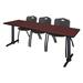 Symple Stuff Cain T-Base Training Seminar Table & 3 M Stack Chairs Metal in Gray | 29 H x 84 W x 24 D in | Wayfair A11AFEB5EA4D4AD6BE792ACD89A11FC5