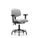 Symple Stuff Ian Ergonomic Drafting Chair Upholstered, Steel in Gray | 32.5 H x 27 W x 25 D in | Wayfair BB675E3EE3464AC5A7D636B9FA8E0402