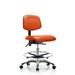 Symple Stuff Evangeline Drafting Chair Upholstered/Metal in Orange/Black | 32.5 H x 26 W x 26 D in | Wayfair D987E401982141C48BAA5F584DAAC412