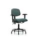 Symple Stuff Ian Ergonomic Drafting Chair Upholstered, Steel in Gray | 32.5 H x 27 W x 25 D in | Wayfair 6192BB2BA30C43BF9945D5CC9D1589DD