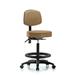 Symple Stuff Sybil High Bench Height Adjustable Lab Stool Plastic/Metal in Gray/Brown | 49.25 H x 25 W x 25 D in | Wayfair