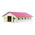 Van Manen Kids 610188 Globe Farming Farm, with 9 Horse Boxes, Wooden Horse Farm, with Folding Roof, Pink