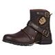 OSSTONE Motorcycle Boots for Men Cowboy Hiking Fashion Zipper Leather Chukka Ankle Boots Casual Shoes OZ-5008-1-N-Brown-10