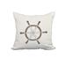 Breakwater Bay Laisha Ship Wheel Print Square Cotton Pillow Cover & Insert Polyester/Polyfill/Cotton in White | 18 H x 18 W x 7 D in | Wayfair