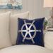 Breakwater Bay Laisha Ship Wheel Print Square Cotton Pillow Cover & Insert Polyester/Polyfill/Cotton in Blue/Navy | 18 H x 18 W x 7 D in | Wayfair