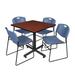 Symple Stuff Kobe Square X-Base Breakroom Table, 4 Zeng Stack Chairs Wood/Metal in Brown | 36 W in | Wayfair AB030901A22444AFBCA69408B41AA852