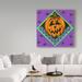 The Holiday Aisle® 'Jack O Lantern w/ Purple Spiders' Acrylic Painting Print on Wrapped Canvas Canvas | 18 H x 18 W x 2 D in | Wayfair