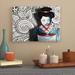 World Menagerie 'Geisha Design' Graphic Art Print on Wrapped Canvas in White/Black | 35 H x 47 W x 2 D in | Wayfair