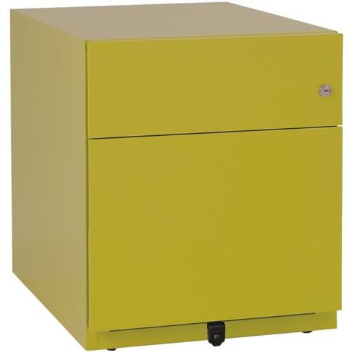 Bisley Stahl-Rollcontainer »Note« mit Hängeregistratur, mit Griffleiste grün, 42x49.5x56.5 cm