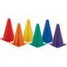 Champion Sports Hi Visibility Fluorescent Plastic Cone Stake & Marker Solid Wood in Blue/Brown/Red | 9 H x 5 W x 5 D in | Wayfair CHSTC9SET