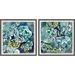 Ebern Designs 'Rose Diptych' by Marmont Hill - 2 Piece Picture Frame Set Paper in Black/Blue/Green | 24 H x 48 W x 1.5 D in | Wayfair