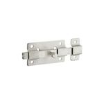 Targette pêne plat pour porte d'ameublement, 75mm, inox