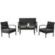 Polyrattan Gartenmöbel-Set Trinidad – Balkonmöbel-Set mit Tisch, Sofa & 2 Stühlen – Sitzgruppe für