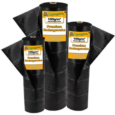 Aquagart - 80m² Bodengewebe Unkrautfolie Mulchfolie 100g 1m breit schwarz