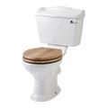Traditionelles wc inkl. Toilettensitz aus Holz Walnuss und Spülkasten