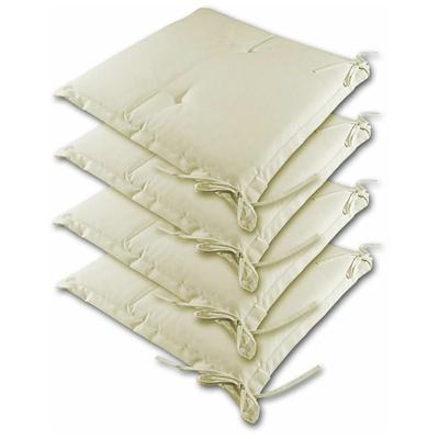 Sitzkissen Stuhl 4er Set Wasserabweisend 45x40cm Befestigungsriemen Waschbar Reißfest Stuhlkissen Image