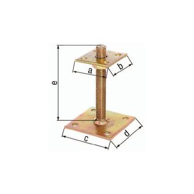 Gah Alberts I-Pfostenträger 70x70x100x100x150mm sta roh galvanisch,gelb verz - 218102