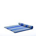 Leewadee - Foldable Floor Mattress - Japanese Roll Up Futon -Trifold Tatami Mat- Guest Floor Bed - Camping Mattress - Thai Massage Mat, Kapok Filled, 190 x 145 cm, Blue