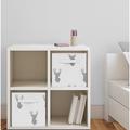 Sweet Jojo Designs Woodland Deer Fabric Storage Cube Fabric in Gray/White | 11 H x 10.5 W x 10.5 D in | Wayfair Bin-Stag-GY-WH-PRT