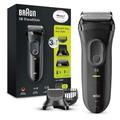 Braun Series 3 3000BT Shave&Style 3-in-1 Electric Shaver with Precision Trimmer and 5 Comb Attachments, Black, Rated Which Great Value