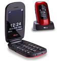 TTfone Lunar TT750 Big Button Simple Easy Clamshell Flip Mobile Phone Pay As You Go (O2 Bundle with £20 Credit, Red)