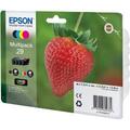 Epson Strawberry 29 T2986 Claria Home Multipack (Black 5.3 ml + Cyan, Magenta, Yellow 3.2 ml) Ink Cartridges (Blister Pack)