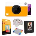 KODAK Printomatic Instant Camera (Yellow) Gift Bundle + Zink Paper (20 Sheets) + Case + 7 Sticker Sets + Markers + Photo Album