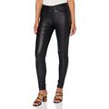 ONLY Damen Beschichtete Skinny Fit Jeans | PU Kunstleder Hose | Coated Mid Rise Stretchy Pants ONLANNE, Farben:Schwarz, Größe:XL / 34L, Z-Länge:L34