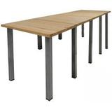 12' x 4' Standing Height Solid Wood Conference Table w/ Industrial Steel Legs