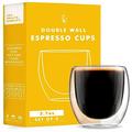 Espresso Shot Glass, Durable Double Walled Espresso Cups, Clear Shot Glasses for Coffee Shots, Shot Glasses Set of 4, 2.7oz