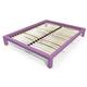 Lit 2 places en bois massif King solide 160x200 Lilas