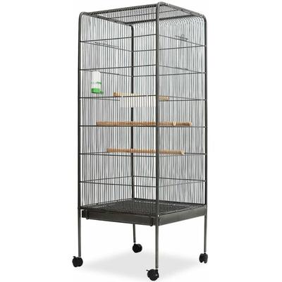 Vogelkäfig Schwarz 54x54x146 cm Stahl Vidaxl