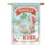 Breeze Decor Sealed w/ a Kiss Winter 2-Sided Polyester 40 x 28 in. House Flag in Gray | 40 H x 28 W in | Wayfair BD-XM-H-114154-IP-BO-DS02-US