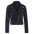 SS7 New Womens Faux Suede Biker Jacket Ladies Size 8 10 12 14 Black Grey New (12, Black)